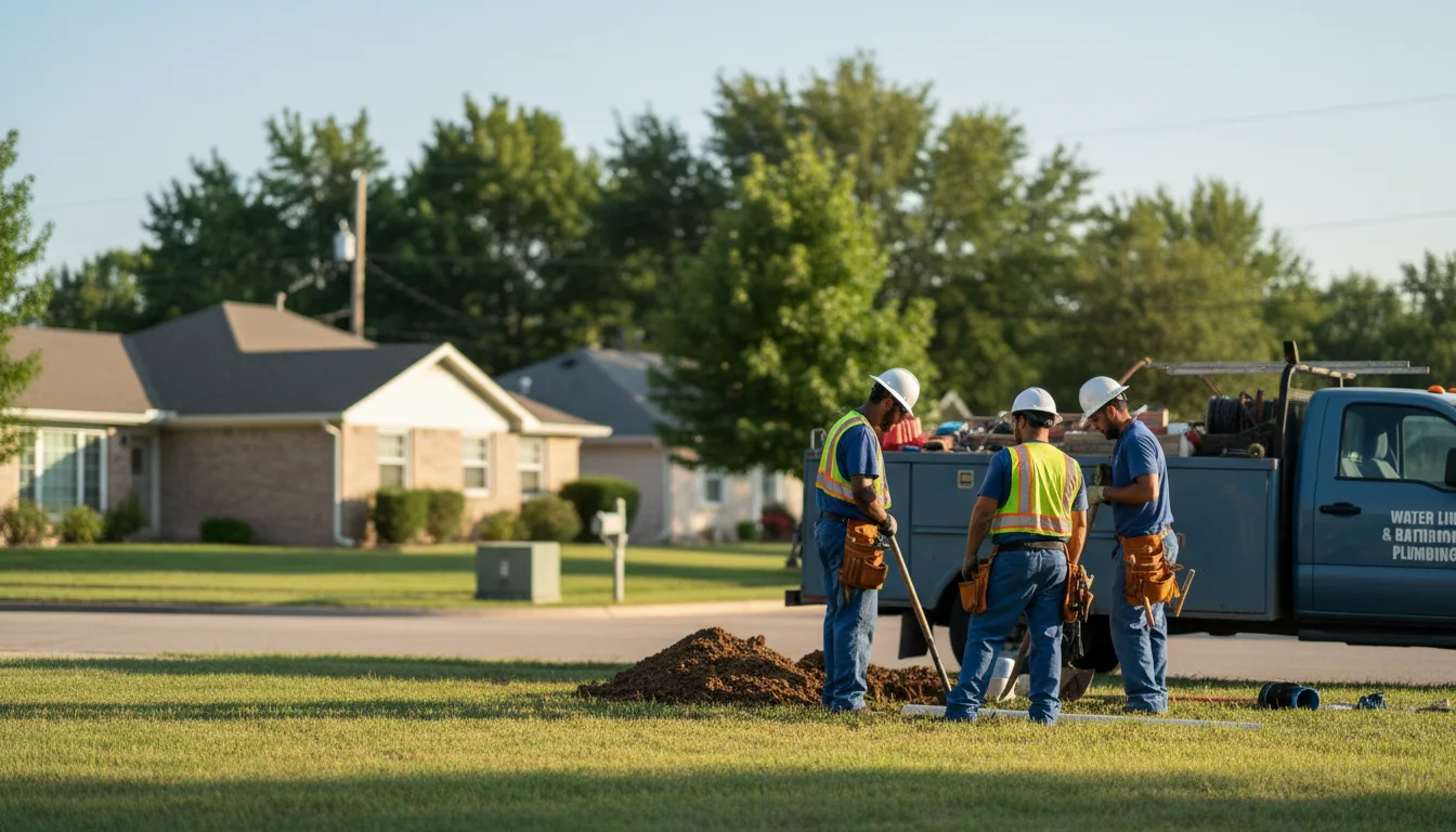 Residential water line and bathroom plumbing service in Horatio, AR